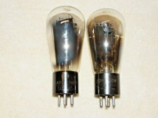 2 - Globe 45 Rca Ux - 245 & Rca 45 Tubes Black Plate Hot Stamped Base Matched Pair