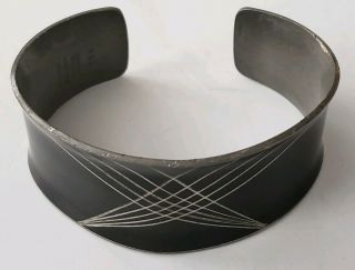 Vintage Pewter Jorgen Jensen 789 Cuff Bangle Bracelet Modernist Denmark Handmade