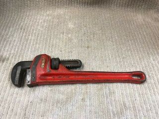 Vintage Ridgid Heavy Duty 12 " Pipe Wrench Made In Usa Ships