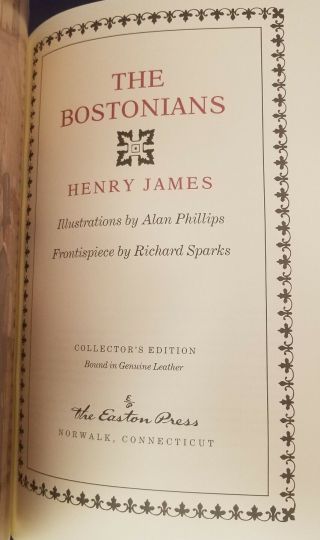 Henry James 6 Volumes Easton Press Leather Bostonians Ambassadors Turn of the 11