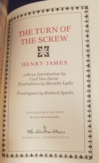 Henry James 6 Volumes Easton Press Leather Bostonians Ambassadors Turn of the 12