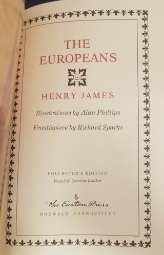 Henry James 6 Volumes Easton Press Leather Bostonians Ambassadors Turn of the 9
