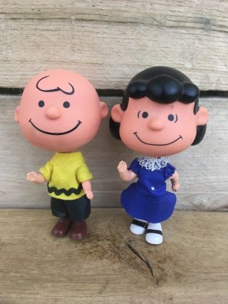 Mattel Skediddler Peanuts Charlie Brown Lucy Van Pelt Vintage Figurine Toy