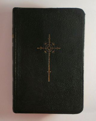 Ave Maria Catholic Devotions & Prayer book 1928 antique Leather large type 3