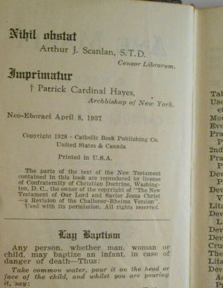 Ave Maria Catholic Devotions & Prayer book 1928 antique Leather large type 5