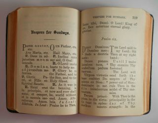 Ave Maria Catholic Devotions & Prayer book 1928 antique Leather large type 8