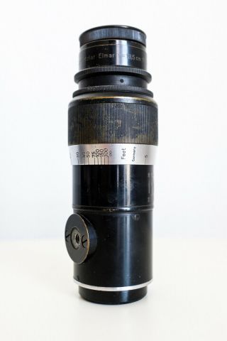 Ernst Leitz Wetzlar Elmar 13.  5cm (135mm) f4.  5 M39 Leica Lens / Rare Black 2