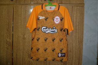 Liverpool Reebok Goalkeeper Vintage Football Shirt 1996/1997 Retro Size 30/32 Xs