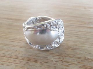 Vintage Handmade Sterling Silver Spoon Ring Sz 8.  75 20.  3 Grams 5 - G1125