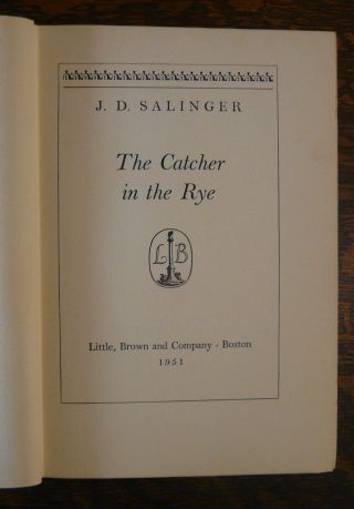 Catcher In the Rye JD Salinger Author Photo on DJ 1951 BCE Little Brown & Co 4