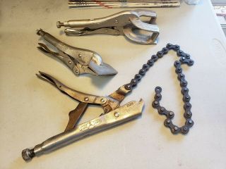 Vintage Petersen Vise Grip 8r 9r & 20r Locking Clamp Pliers Made In Usa Dewitt