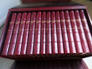 1890 The Poetical of H.  W.  Longfellow 15 Volumes in Red Moroccan Leather 3