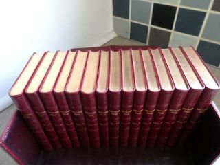 1890 The Poetical of H.  W.  Longfellow 15 Volumes in Red Moroccan Leather 5