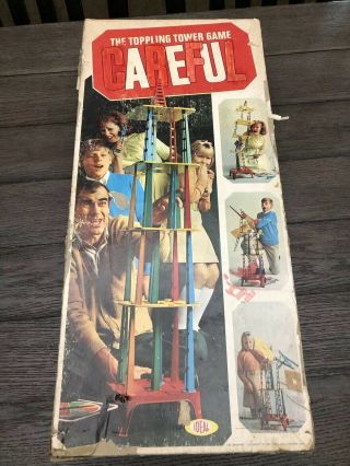 Vintage 1967 Careful: The Toppling Tower Game By Ideal Toy Corp