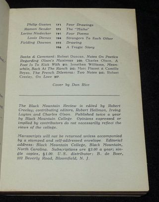 The Black Mountain Review 6 Spring 1956 - Creeley,  Olson,  Duncan & Others 5