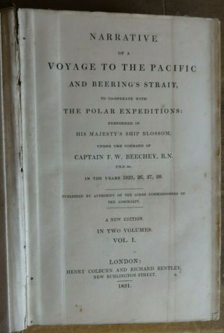 1831 BEECHEY VOYAGE TO PACIFIC & BEERINGS STRAIT POLAR ALASKA MAPS & PLTS @ 6