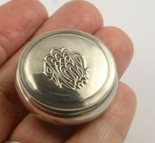 Vintage Silver Art Nouveau Style Pill Trinket Box Stamped 900 Maker Ht