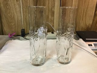 Libbey Vintage 3d Silhouette Nude Naked Woman Cocktail Drinking Glasses Set Of 2