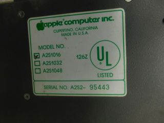 Vintage Apple II Plus Computer A2S1016 Serial No.  A2S2 - 95443 Not 8