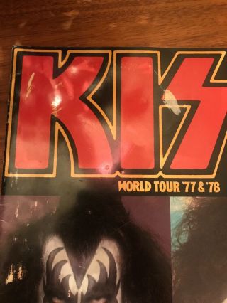 Vintage 1977 78 Kiss Concert World Tour Program 2