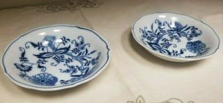 Vintage Blue Danube Onion Pattern 2 Fruit / Dessert Bowls (rectangle Japan Logo)