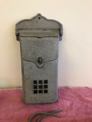Vintage Cast Aluminum Hanging Mail Box The H.  B.  Ives Co.  Made In USA 13 x 6 5
