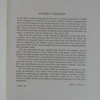 HESTER BATEMAN (QUEEN OF ENGLISH SILVERSMITHS) BY DAVID SHURE 1959 HC FIRST 6