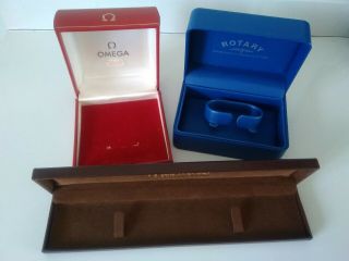 Omega Longines & Rotary Vintage Watch Boxes display presentation 2