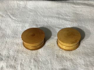 2 Vintage France Watchmakers Boxwood Oil Cups