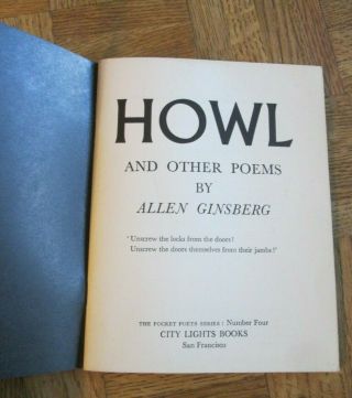 Allen Ginsberg / Howl and other Poems / sharp 6th printing 4