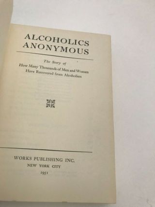 Alcoholics Anonymous 1st edition 14th printing aa big book 6