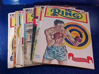 Full Year Run 12 Issues 1950 The Ring Vintage Boxing Magazines