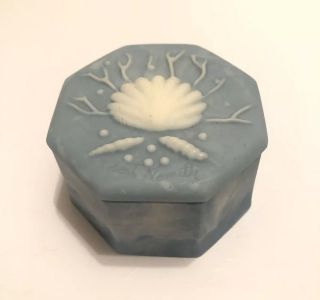 Vintage Robert Nemith Design Gifts International Blue Soapstone Trinket Box