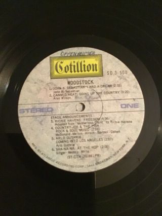 Woodstock Vinyl Record Album Vintage LP,  Cotillion Label,  3 Set,  SD 3 - 500 5