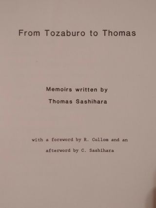 From Tozaburo To Thomas