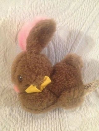 Russ Vtg Mini 4 " Bunny Rabbit Easter Toy Plush Stuffed