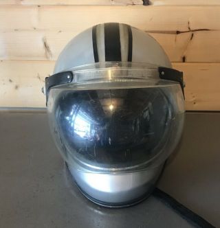 Vintage Rop 4170 Silver Black Full Face Helmet Vari View Shield