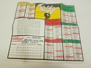 Vintage 1970 Kelloggs Bowling Game Played With Playing Cards