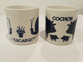 Vintage 1979 Taylor & Ng Set Of 2 Mugs Cochon (pig) L 