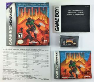 (rb132) Authentic Vintage Nintendo Game Boy Advance Gba & Gbasp: Doom Complete
