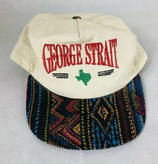 Vtg George Strait Aztec Southwestern Snapback Hat