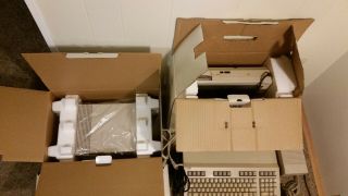 Commodore 128 computer,  1571 drive,  cords 150,  Disks,  Printer 2