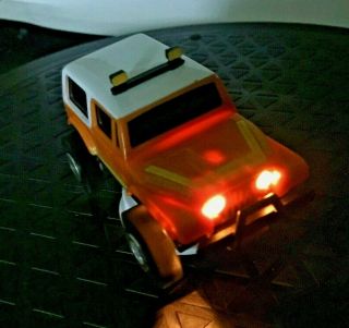 Vintage 1980 ' s Schaper Stomper 4x4 Orange/White Jeep Renegade 4WD Truck w/lights 2