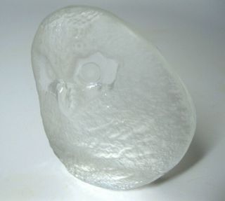 Vintage Mats Jonasson Owl 3300 Crystal Glass Sculpture Paperweight Sweden Signed 2
