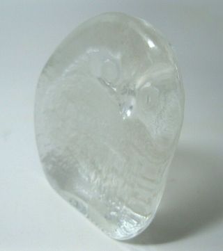 Vintage Mats Jonasson Owl 3300 Crystal Glass Sculpture Paperweight Sweden Signed 4