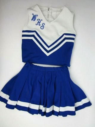 Vintage Real High School Cheerleader Uniform Outfit Costume Whs 30 Top 22 " Skirt