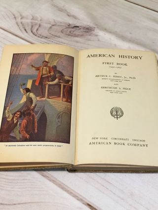 1913 American History First Book Arthur Perry Gertrude Price 5