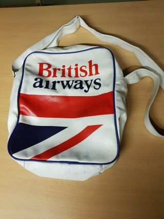 Vintage British Airways Travel Bag Messenger Bag Collectible
