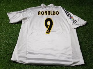 Real Madrid La Liga Spain Football Xl Extra Large Mans Vintage Ronaldo No9 Shirt