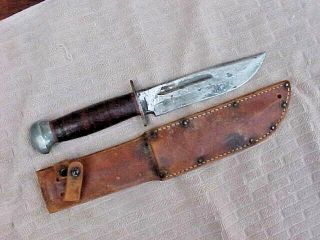 Vintage Rh - 36 Pal Remington Hunting Knife And Sheath -